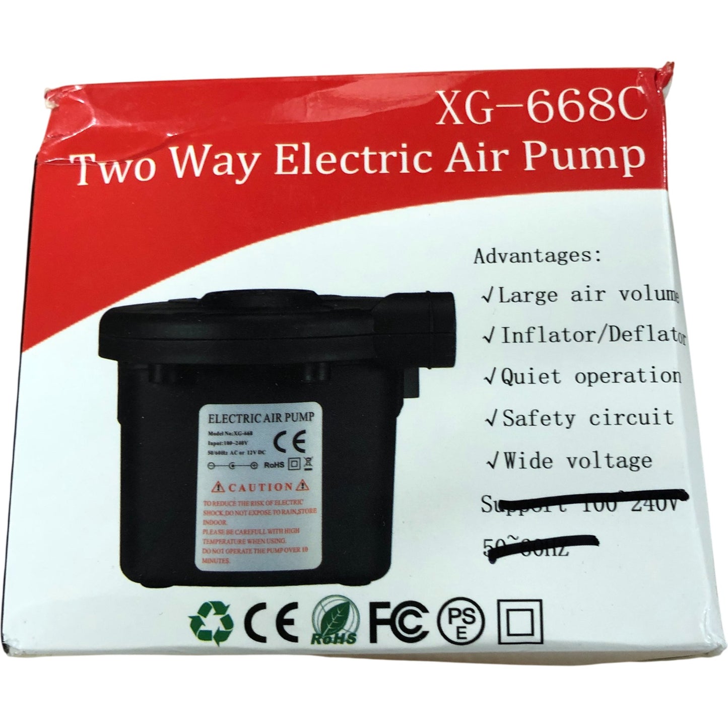 XG-668C Two Way Electric Air Pump Inflator Deflator High Volume Quiet Operation