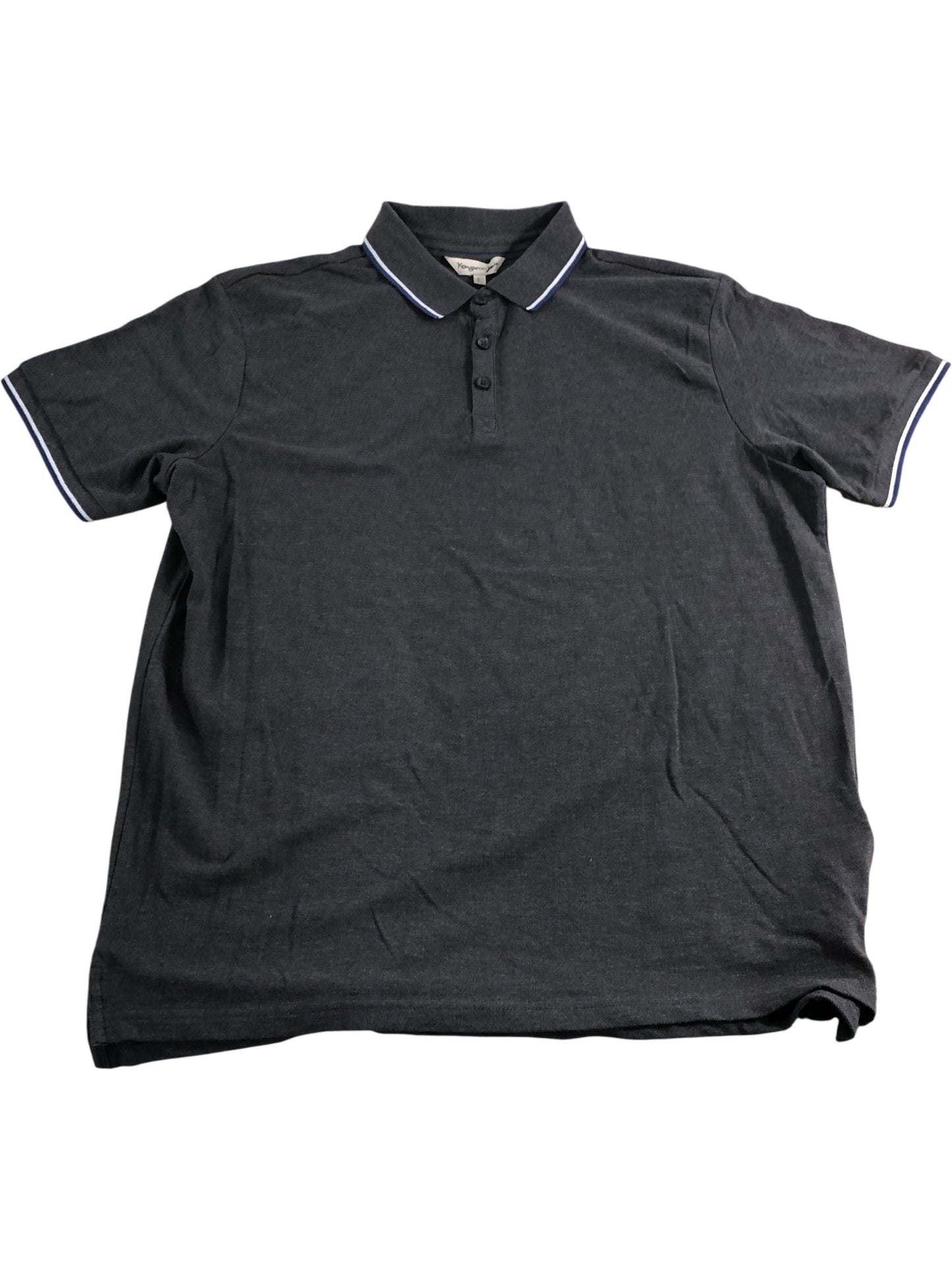 KANGAROO POO Polo Shirt Size L Mens Grey Casual Cotton Blend Short Sleeve