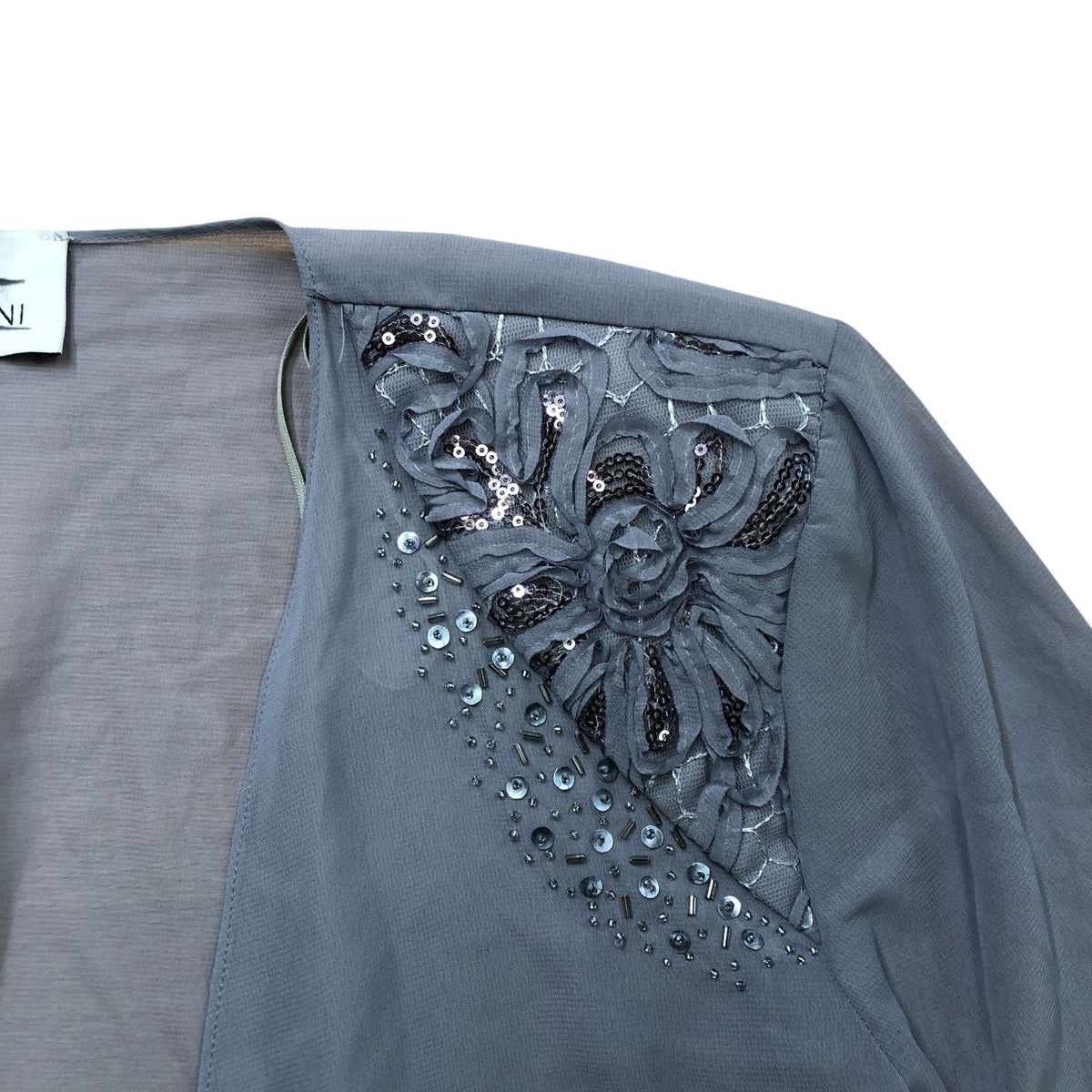 Gina Bacconi Women's Lilac Sheer Cardigan with Sequin Embellishments Size 20