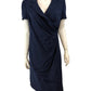 Branded Navy Blue Wrap Dress Women's UK12 Smart Casual Short Sleeve Elegant