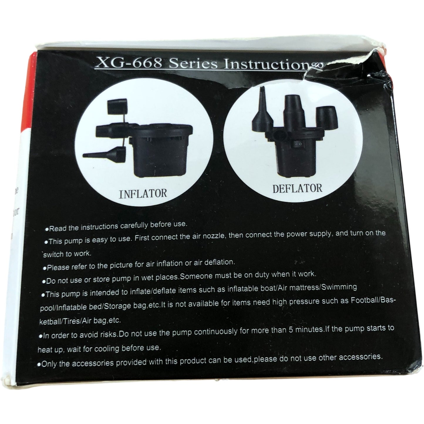 XG-668C Two Way Electric Air Pump Inflator Deflator High Volume Quiet Operation