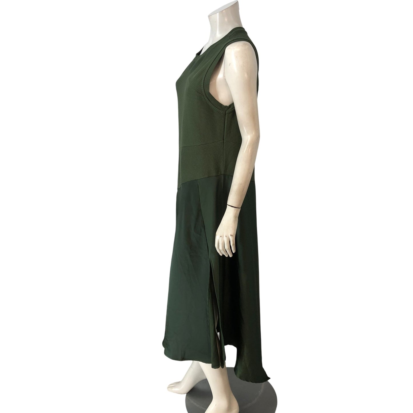 AllSaints Women's Dress UK16 Pia Satin Green Sleeveless Design Casual Style