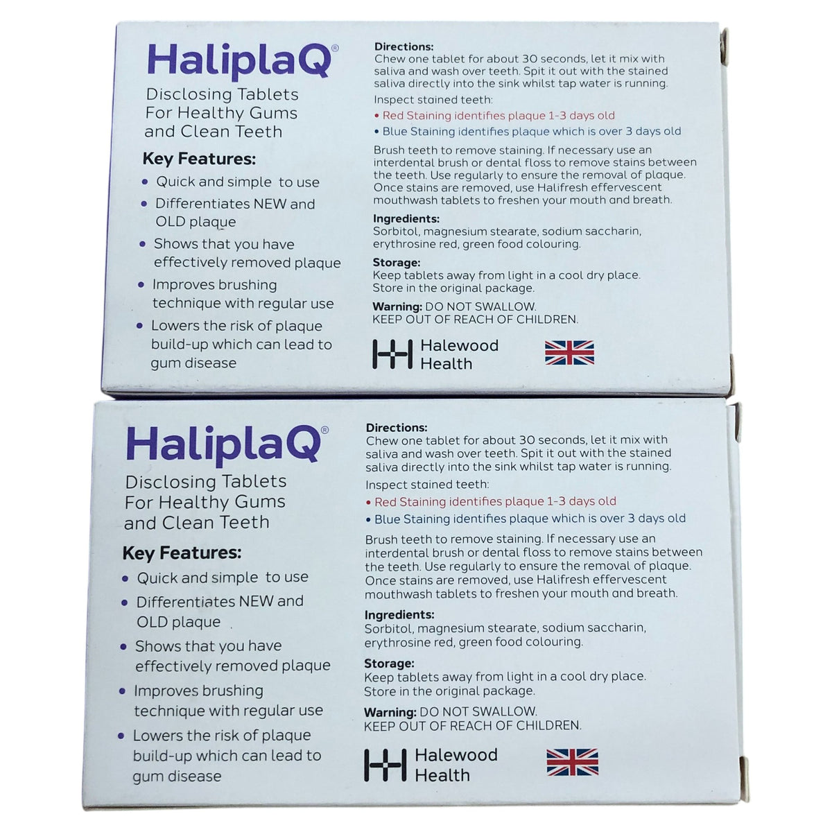 HaliplaQ Disclosing Tablets 60 Tablets For Healthy Gums And Clean Teeth