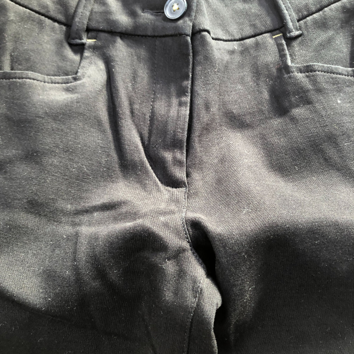 UK Size 6 Regular Fit Black Trousers Slim Fit Cotton Blend