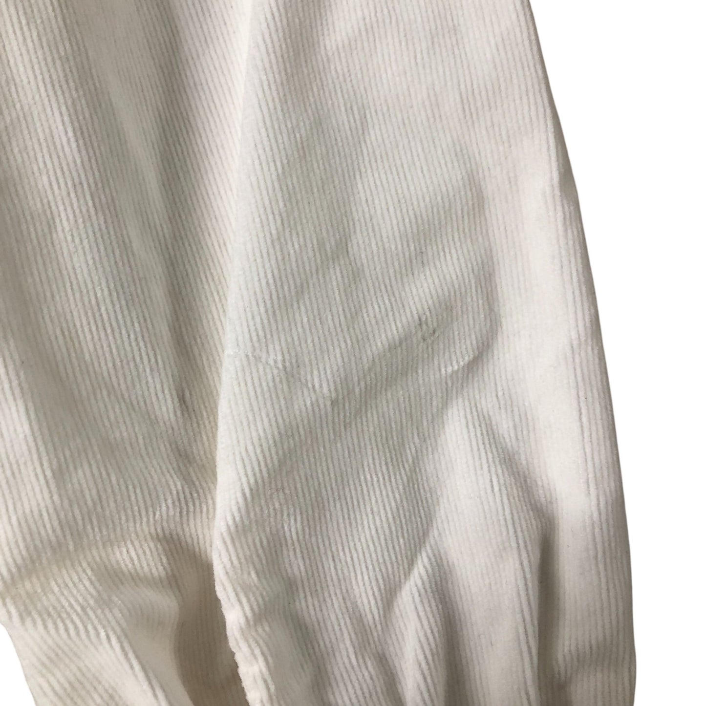 Blouse Women's White Long Sleeve Cotton Blend Button Detail Large
