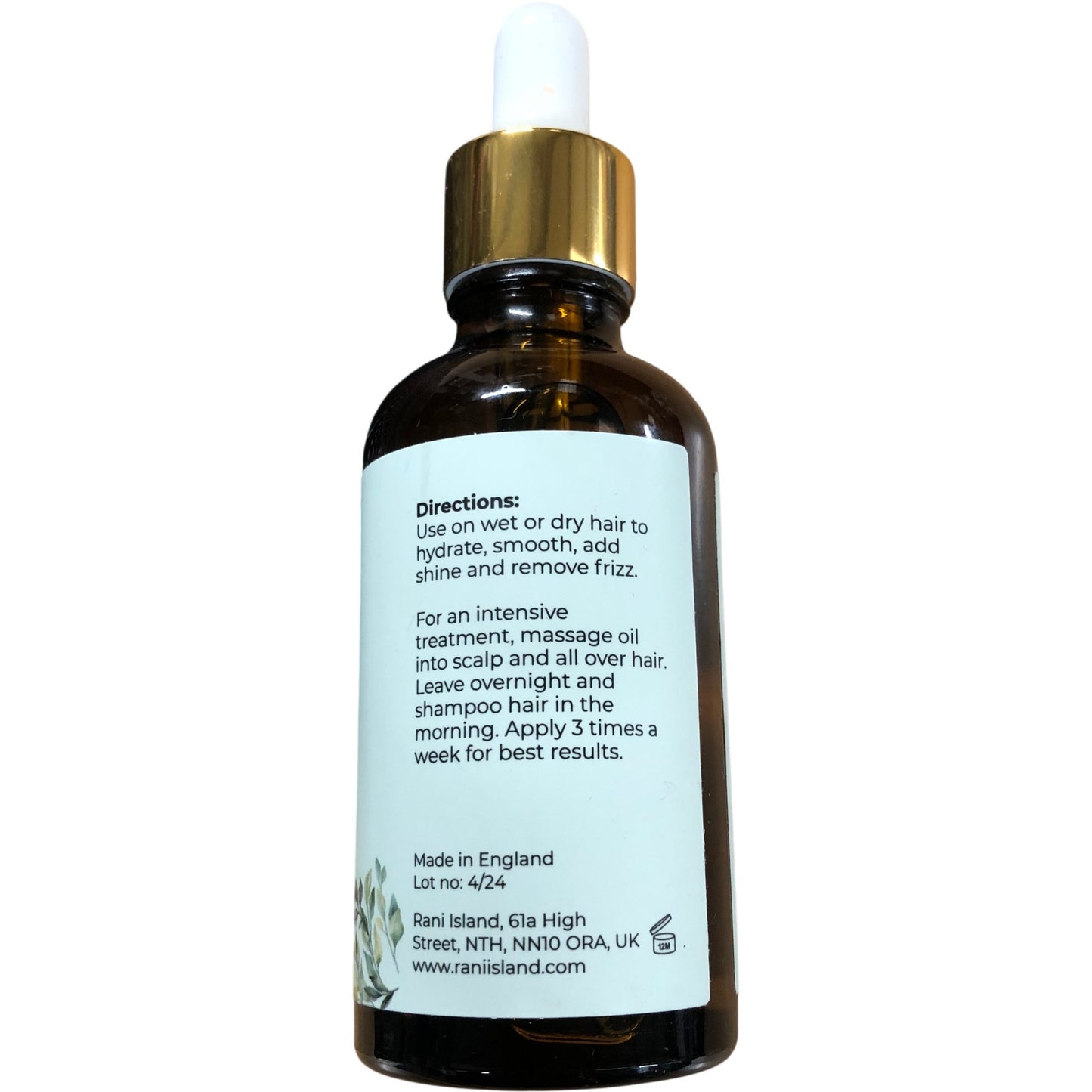 Rani Island Nourish Hair Oil 50ml Pure Essential Oil Blend 100 Plant Based