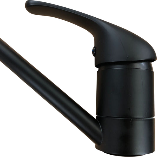 Kitchen Sink Faucet Modern Black Single Handle Mixer Tap
