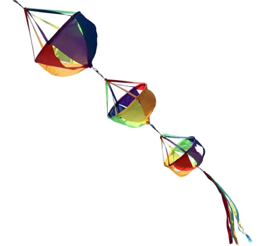 9KM Outdoor Rainbow Wind Sock Set With 360 Degree Swivel Snap Decor