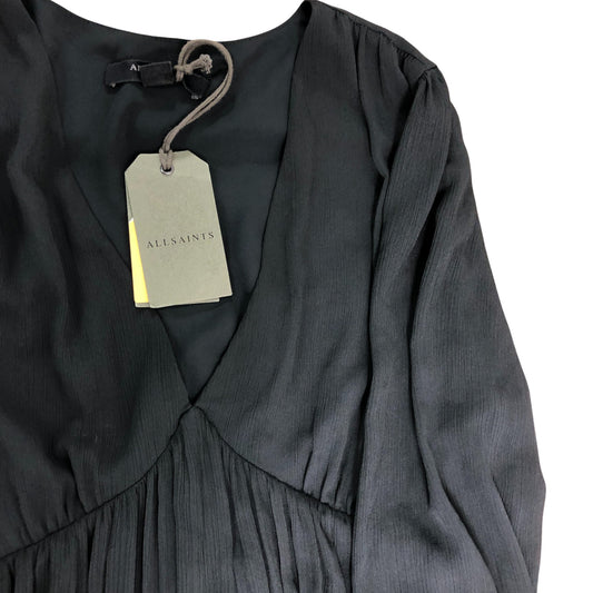 AllSaints Black Tunic Dress Women Size M Long Sleeve Elegant Design