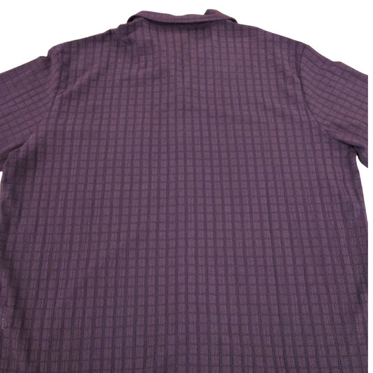 River Island Short Sleeve Check Shirt UK XL Men's Burgundy Casual Top