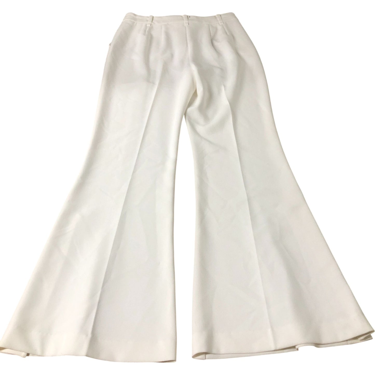 Wide Leg Trousers Women's Cream High Waist Flared Design UK10 Regular