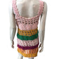 River Island Poolside Pink Dress UK8 Crocheted Multi Colour Swimwear Resort