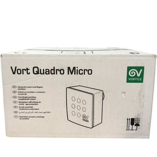 VORTICE Vort Quadro Micro Centrifugal Extractor Fan for External Ducting
