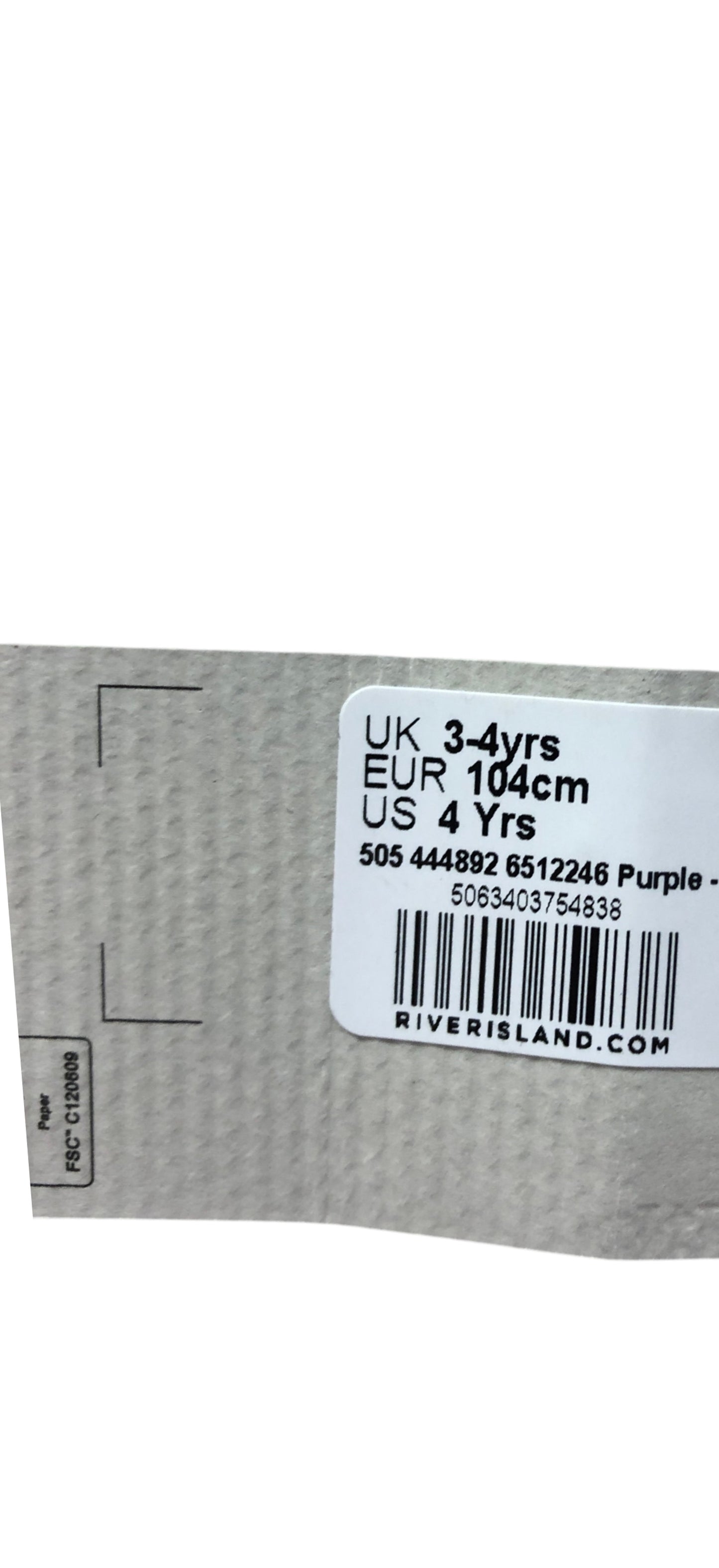 River Island Girls Purple Plaid Size 3-4 Years Summer Casual Style