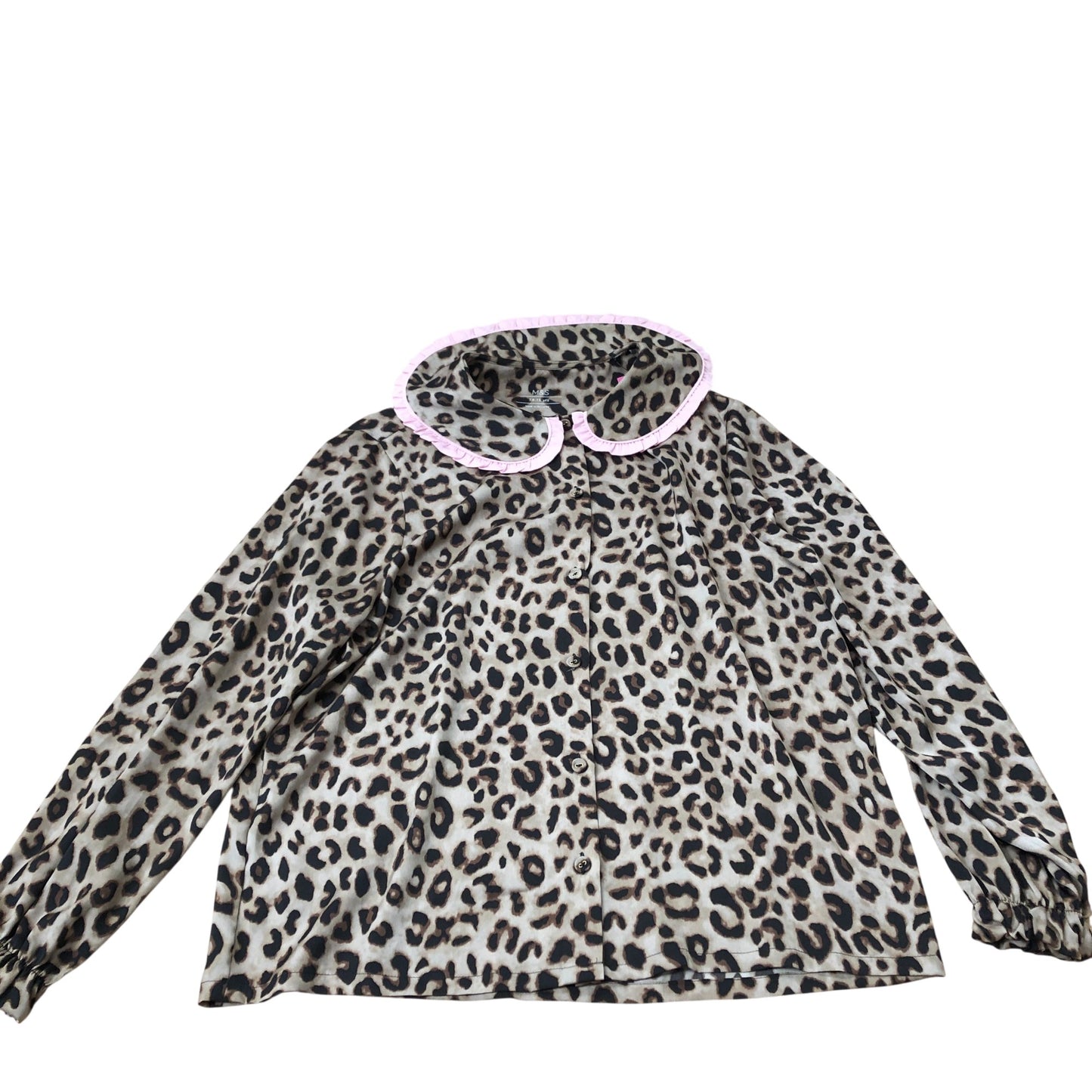 Girl's Leopard Print Pyjamas Set Long Sleeve Top Trousers 14-15 Years