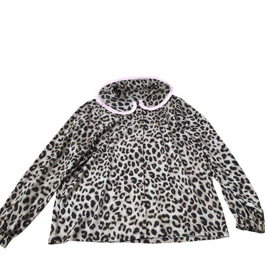 Girl's Leopard Print Pyjamas Set Long Sleeve Top Trousers 14-15 Years