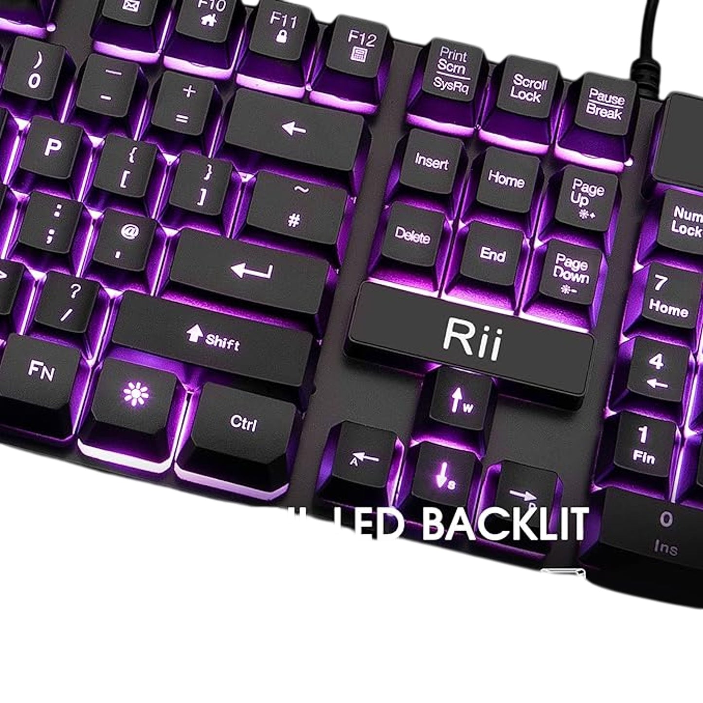Rii Gaming Keyboard RK100 Light Up Keyboard Mechanical Keyboard Red/Purple/Blue