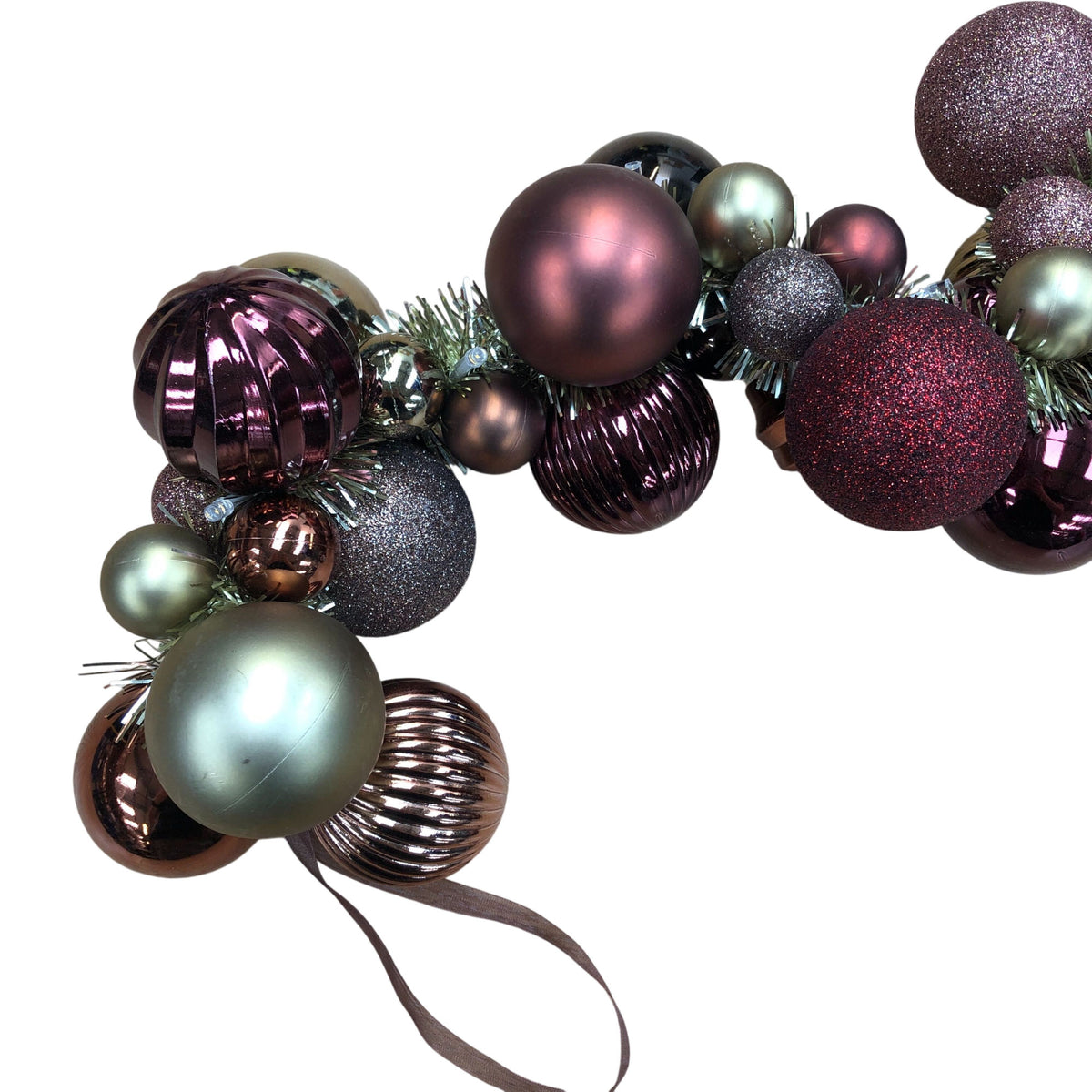Festive Rose Gold Bauble Garland 145cm