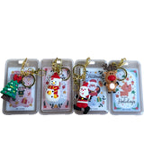 Festive Holiday Keyring Bundle Christmas Tree Santa Snowman Reindeer
