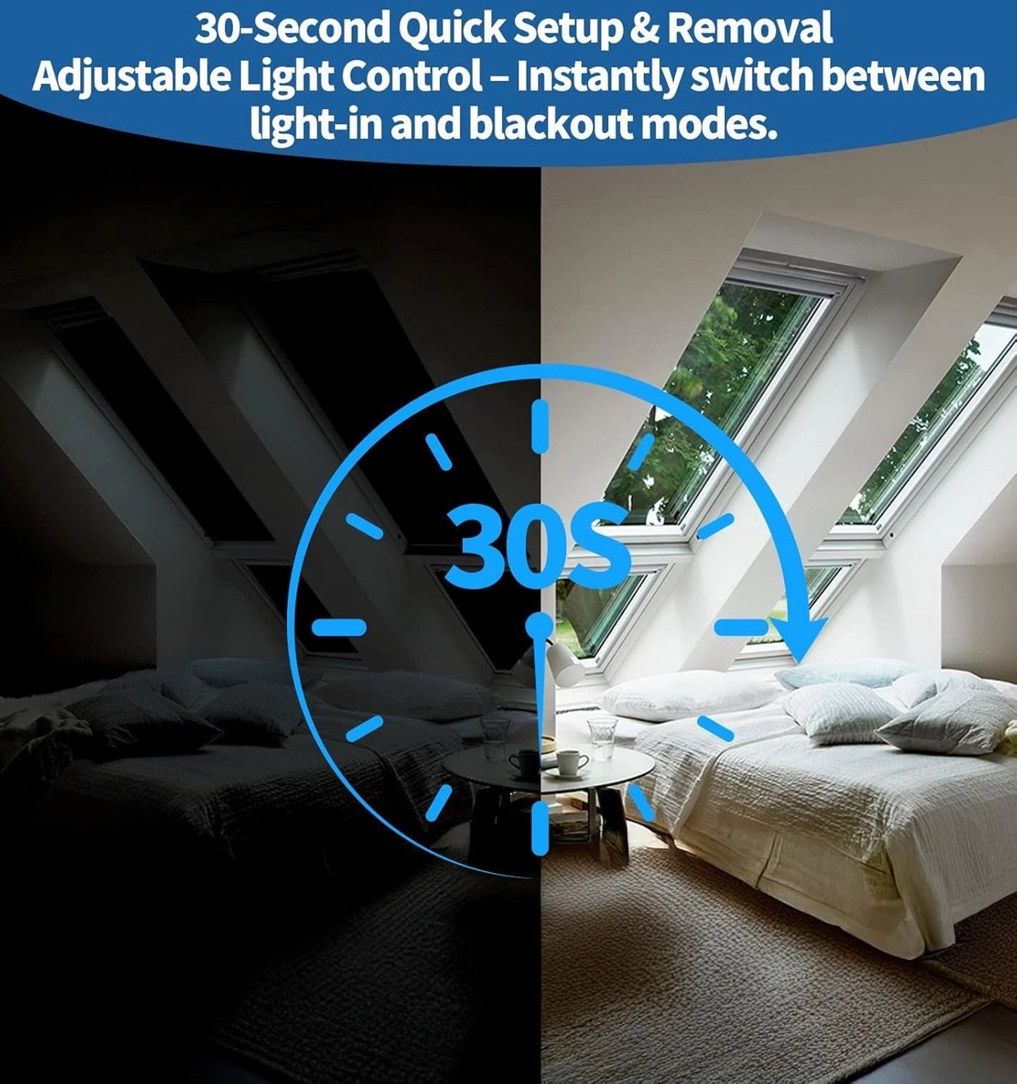 BKSAI Magnetic Blackout Blinds Window for Bedroom Traceless 300W x 145H cm