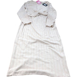 River Island Long Sleeve Midi Dress Women's Knotted Beige Ribbed Style