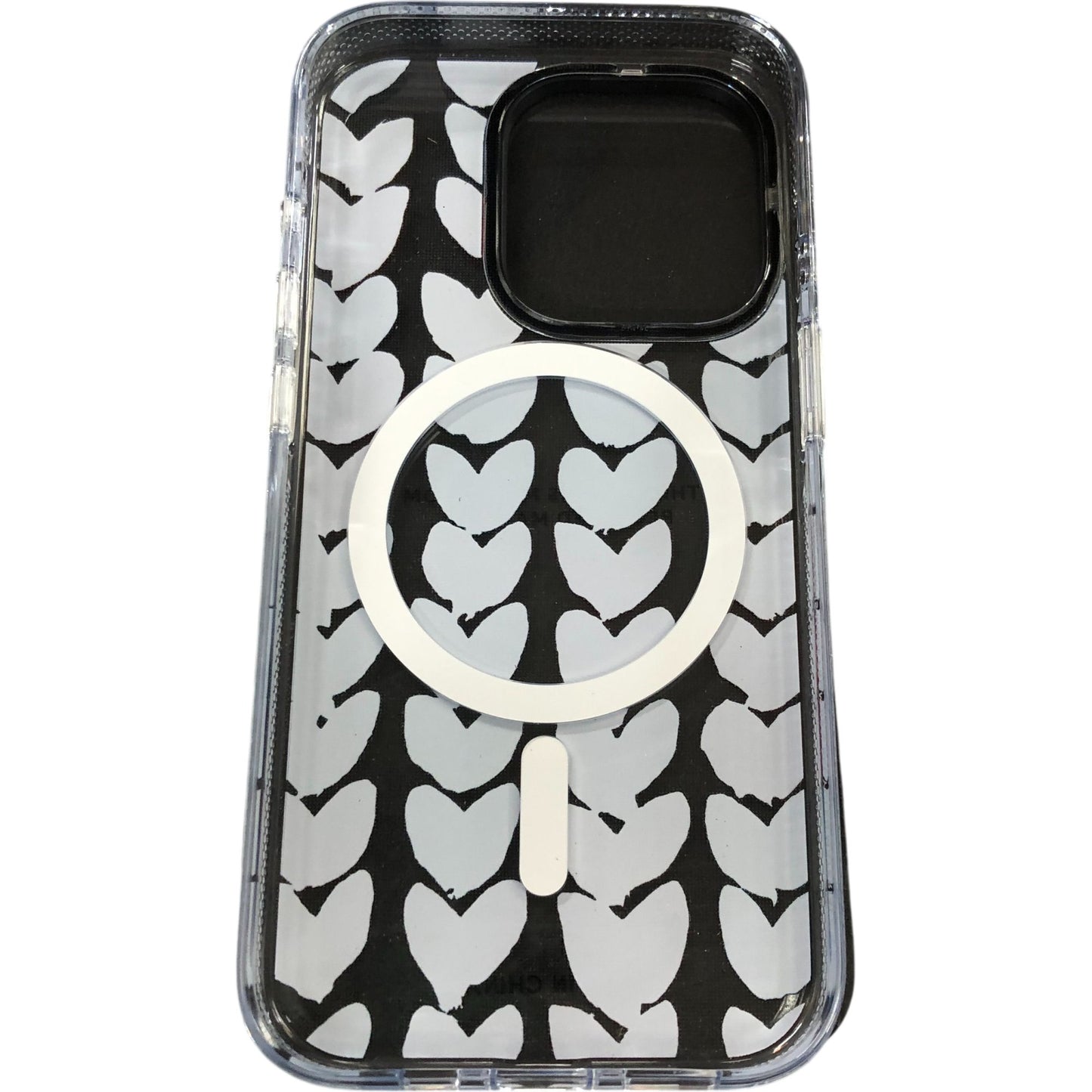 CASSETIFY Clear Polka Dot Hearts Case for iPhone 15 Pro Drop Protection Magsafe