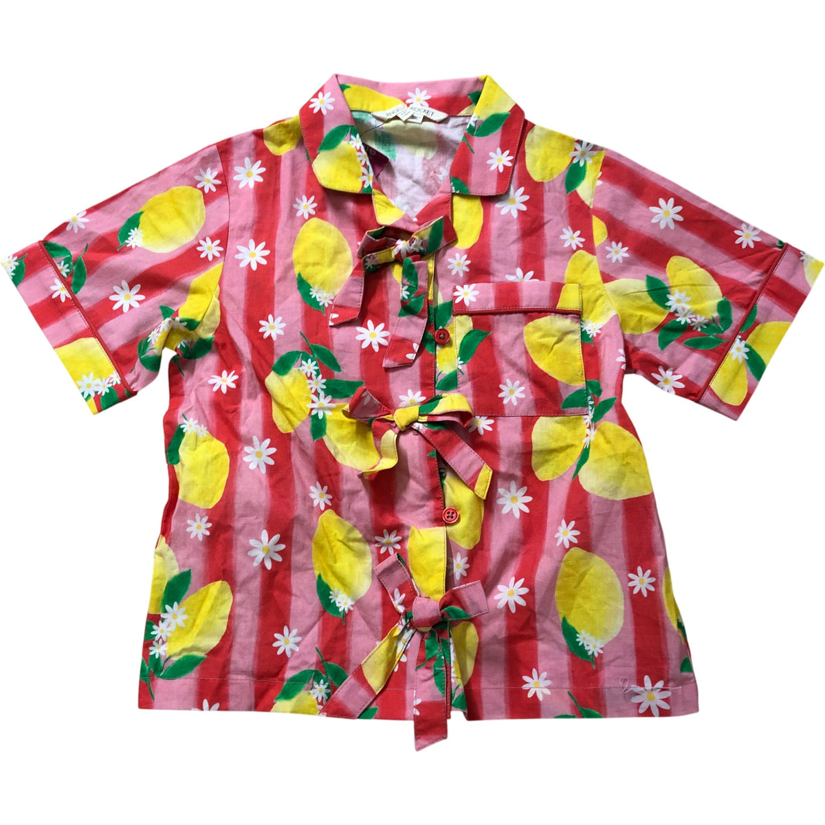 Girls 5-6 Years Pink Short Sleeve Kimono Top With Scrunchie