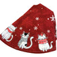 Red Cat Pattern Christmas Tree Skirt