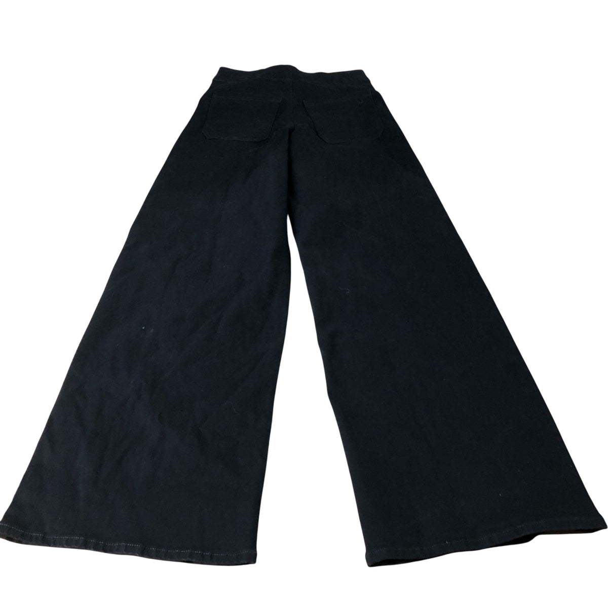 Wide Leg Black Trousers Women UK8 Long