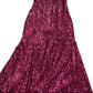 Women's Midi Dress Size 10 Red Sequin Short Sleeve