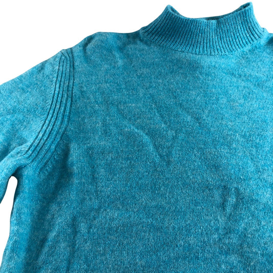 River Island Women's Blue Knit Jumper High Neck Long Sleeve Size XS