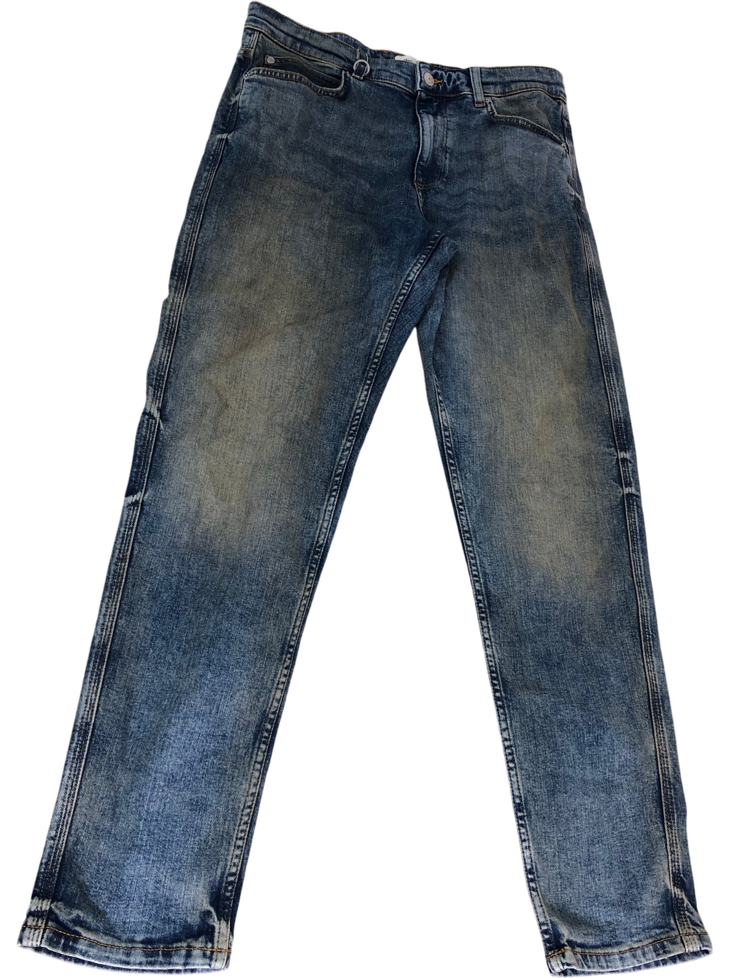 River Island Tapered Jeans W32 L32 Men's Blue Wash Casual Stretch Fit