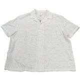 River Island Men's XL Short Sleeve Shirt Relaxed Fit Cream Leaf Pattern Top