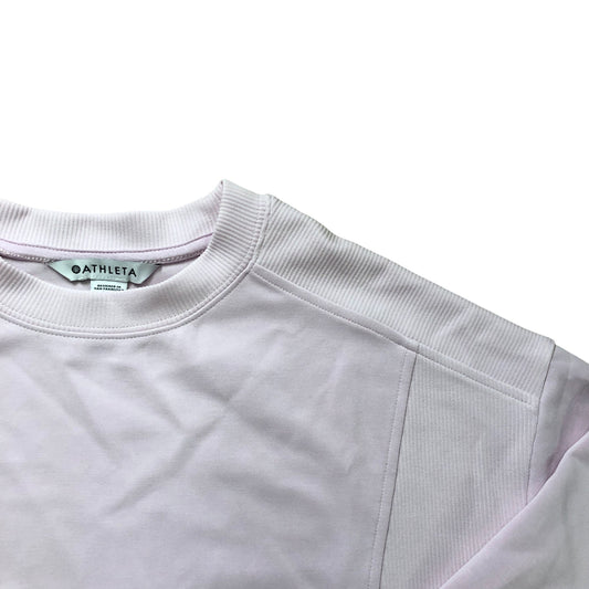 Athleta Seasoft Rib Crewneck Sweatshirt XS Women's Lightweight Pink Top