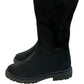 Wide Fit Knee High Boots Black Faux Suede Chunky Sole Size 6