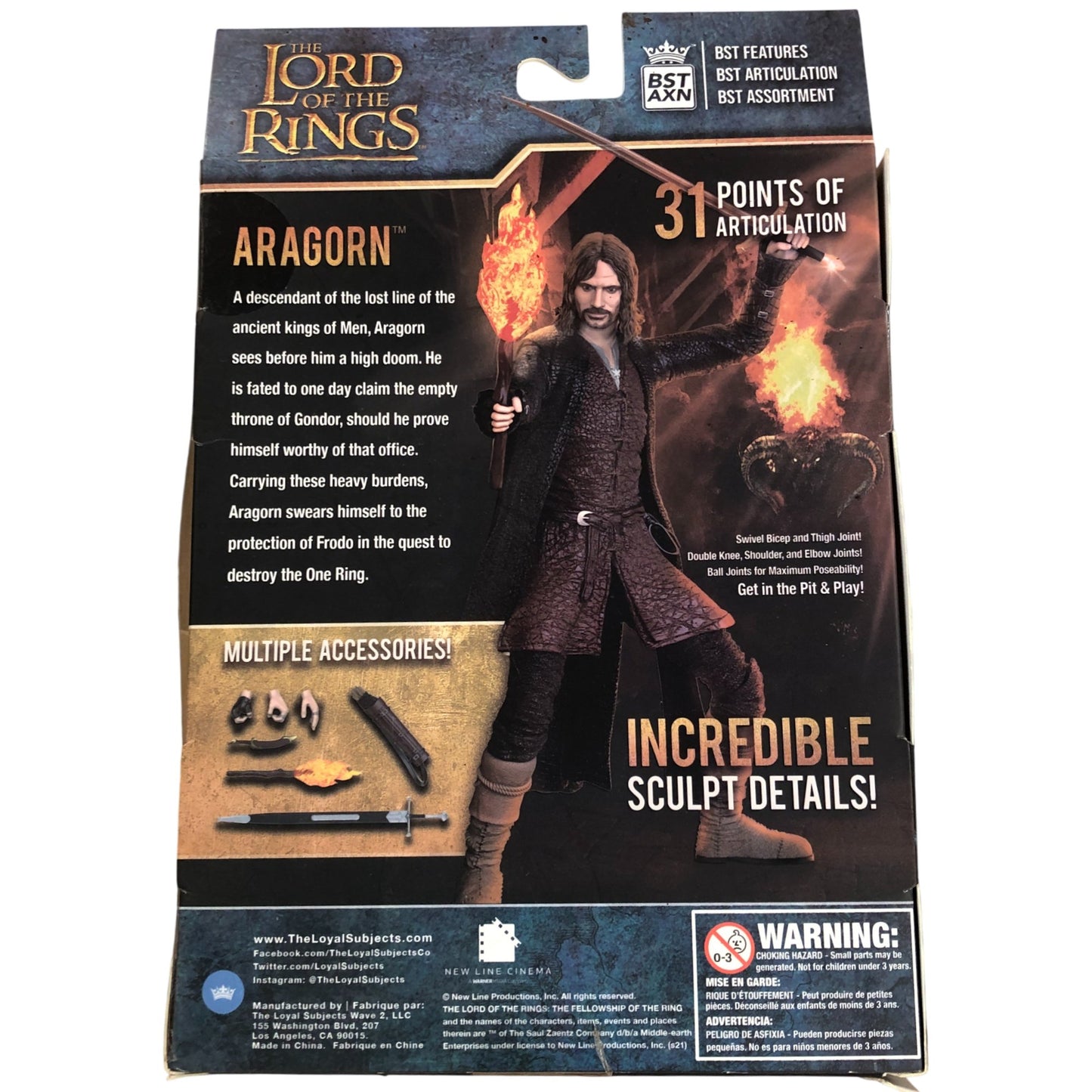 BST AXN The Lord Of The Rings Aragorn Action Figure 31 Points Of Articulation