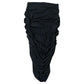Black Ruched Midi Skirt Women's Stretchy Bodycon Design Size M