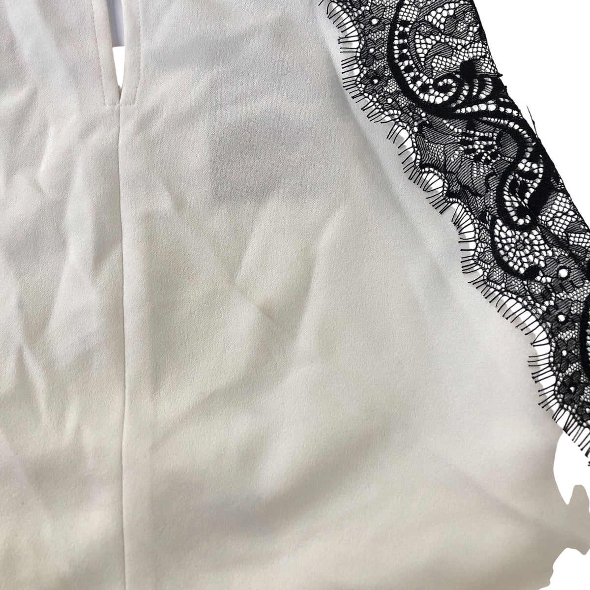 River Island Sleeveless Lace Trim Top Women's Elegant White Black Medium