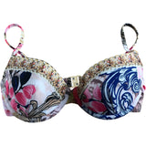 River Island Floral Print Bra UK8 Women's Padded Pink