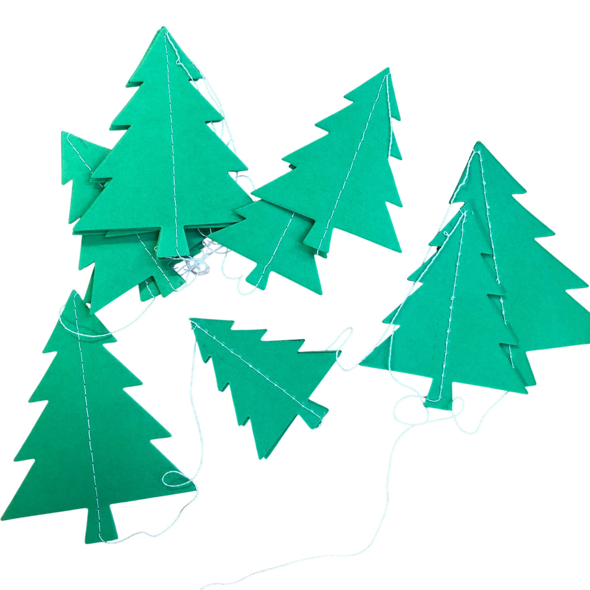 Christmas Tree Paper Bunting Ornament Festive Décor Pack of Two