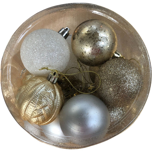 Gold And Silver Christmas Baubles Decorative Ornaments 20 Pieces