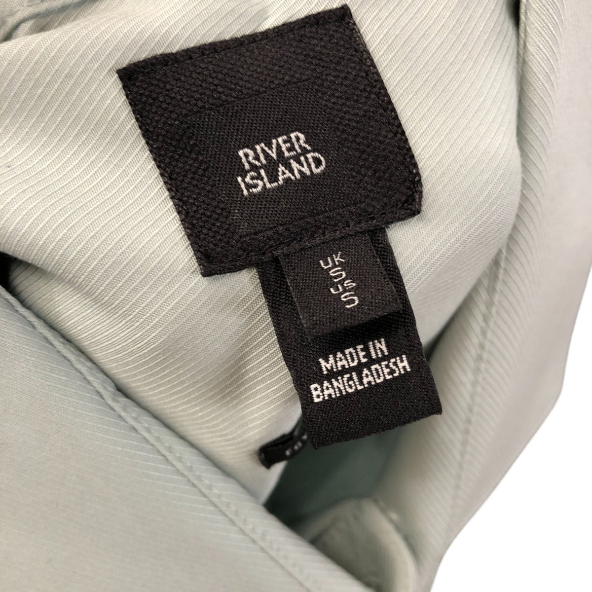 River Island Slim Fit Shirt Size S Men's Light Green Egyptian Cotton Easy Iron