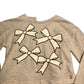 Branded Grey Bow Sweater Dress Age 10 Girls Sequin Skirt Long Sleeve