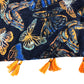 Weird Fish Butterfly Print Scarf With Tassels