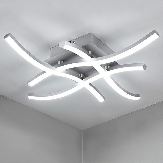 Zankeox LED Ceiling Light 2000 Lumens Indoor Lighting Fixture 6500K Silver