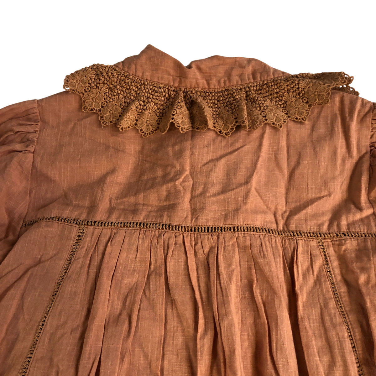 Women's Orange Long Sleeve Lace Dress