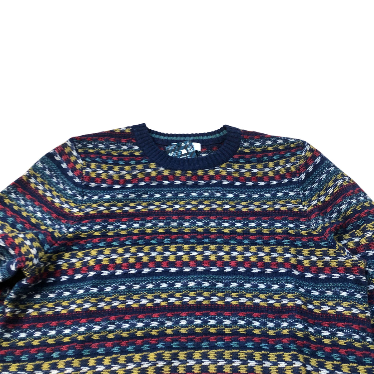 Lambswool Sweater Size M Patterned Knitwear Multicoloured Navy Jumper