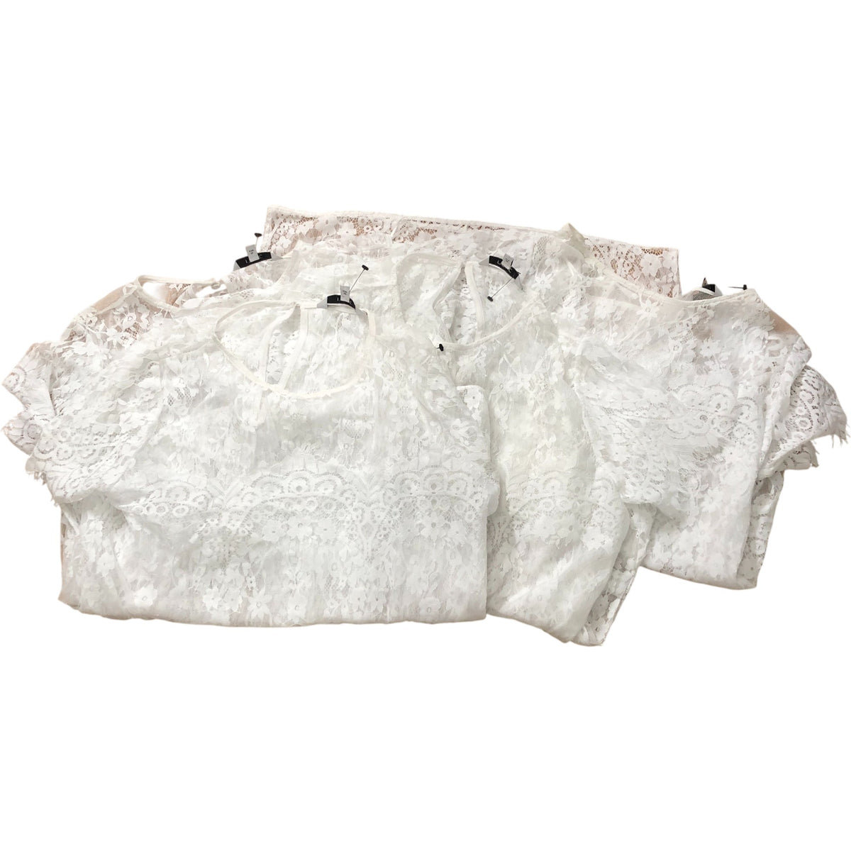 Women's White Short Sleeve Lace Blouse Size 14 Pack of 5