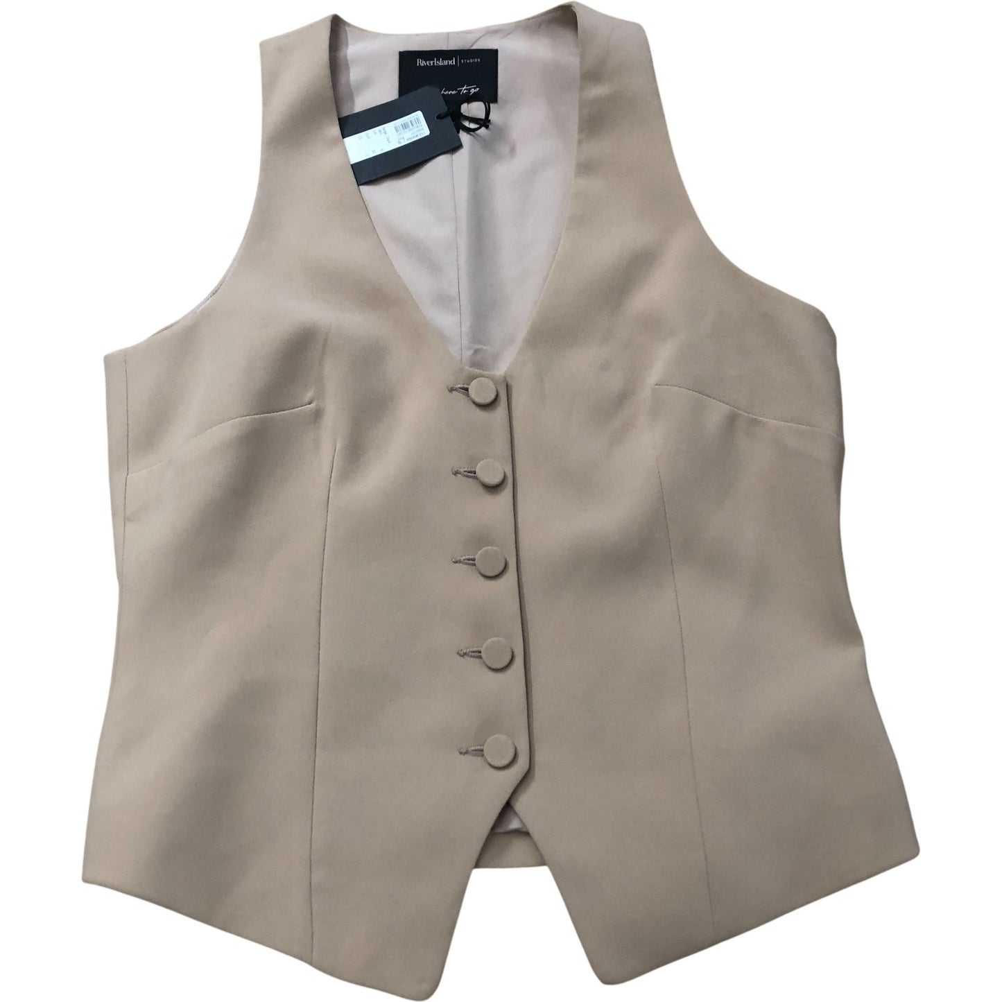 River Island Vests Stylish Button Up Layering Vests Women's Brown UK6 Bundle
