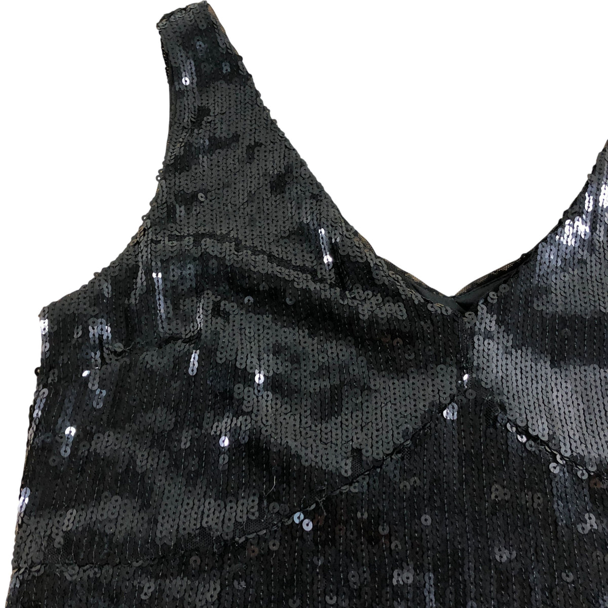 Sosandar Black Sequined Top UK14 Women's Sleeveless Party Wear Vest